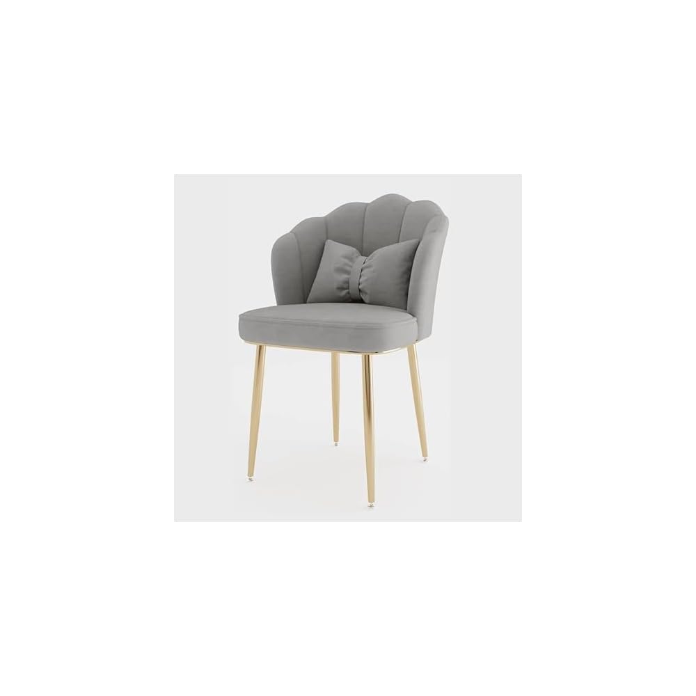 Pink Makeup Vanity Chair with Metal Legs, Backrest, Comfortable Seating for Living Room, Makeup Room, Beauty Salon, Stylish Decor, Modern Design