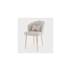 Pink Makeup Vanity Chair with Metal Legs, Backrest, Comfortable Seating for Living Room, Makeup Room, Beauty Salon, Stylish Decor, Modern Design