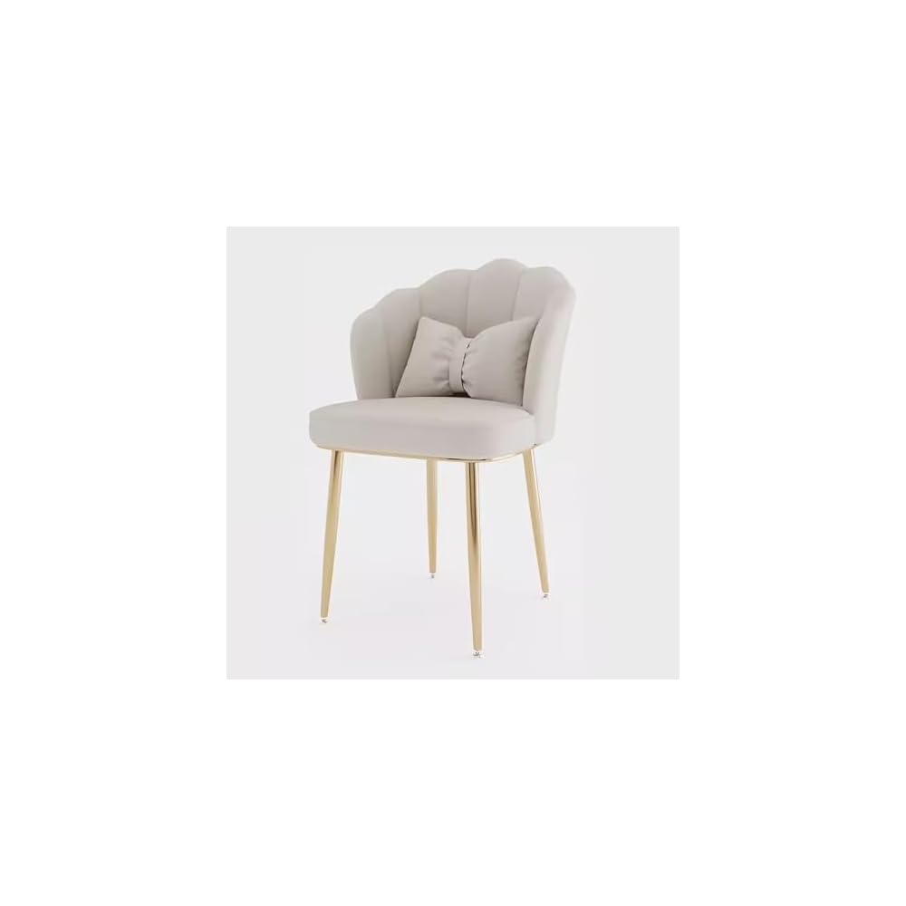 Pink Makeup Vanity Chair with Metal Legs, Backrest, Comfortable Seating for Living Room, Makeup Room, Beauty Salon, Stylish Decor, Modern Design