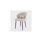 Pink Makeup Vanity Chair with Metal Legs, Backrest, Comfortable Seating for Living Room, Makeup Room, Beauty Salon, Stylish Decor, Modern Design