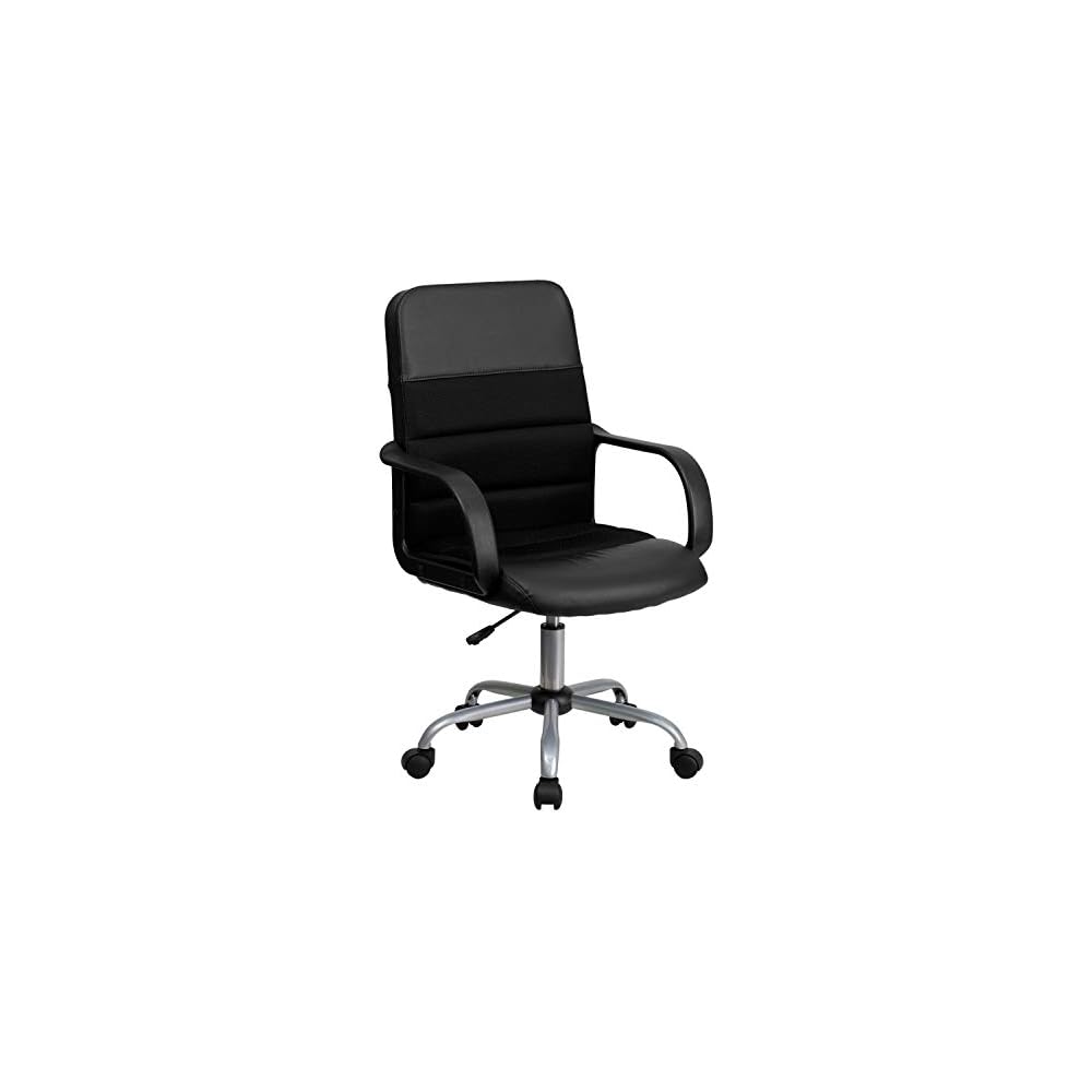 Emma + Oliver Mid-Back Black Mesh Executive Office Chair with Arms