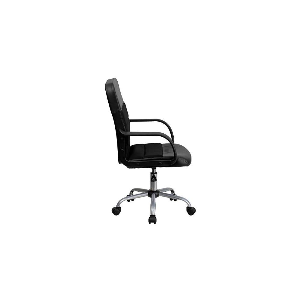 Emma + Oliver Mid-Back Black Mesh Executive Office Chair with Arms