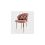 Pink Makeup Vanity Chair with Metal Legs, Backrest, Comfortable Seating for Living Room, Makeup Room, Beauty Salon, Stylish Decor, Modern Design