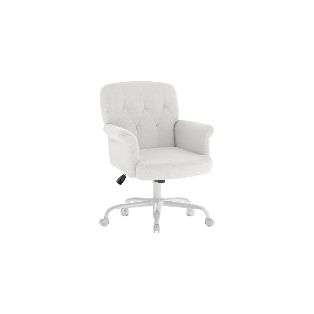Teddy Velvet Office Chair, White