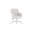 Teddy Velvet Office Chair, White