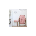 Hexagon Foldable Living Room Chair, Saucer Chair for Adults, Comfy Bedroom Lounge Chair, Moon Chair, Lazy Folding Chair for Dorm Rooms(Ottoman-Pink)