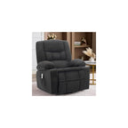 Rocker Recliner Chair with Massage and Heat, Nursery Rocking Chairs for Living Room, Comfy Relining Chair with Cup Holders, USB Charge Port, Side Pockets, Ergonomic Single Sofa, Blue