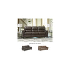 Signature Design by Ashley Navi Faux Leather Queen Sleeper Sofa Bed, Gray
