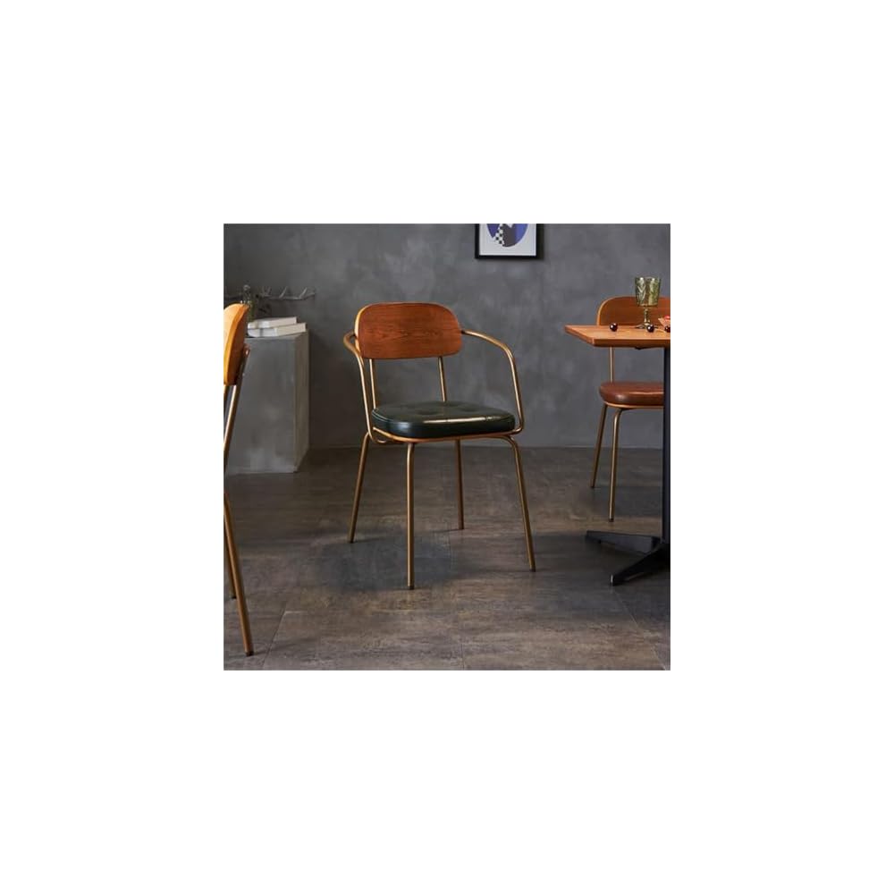 Industrial American Household Retro Iron Soft Package Backrest Armchair Restaurant Bar Chair(D)