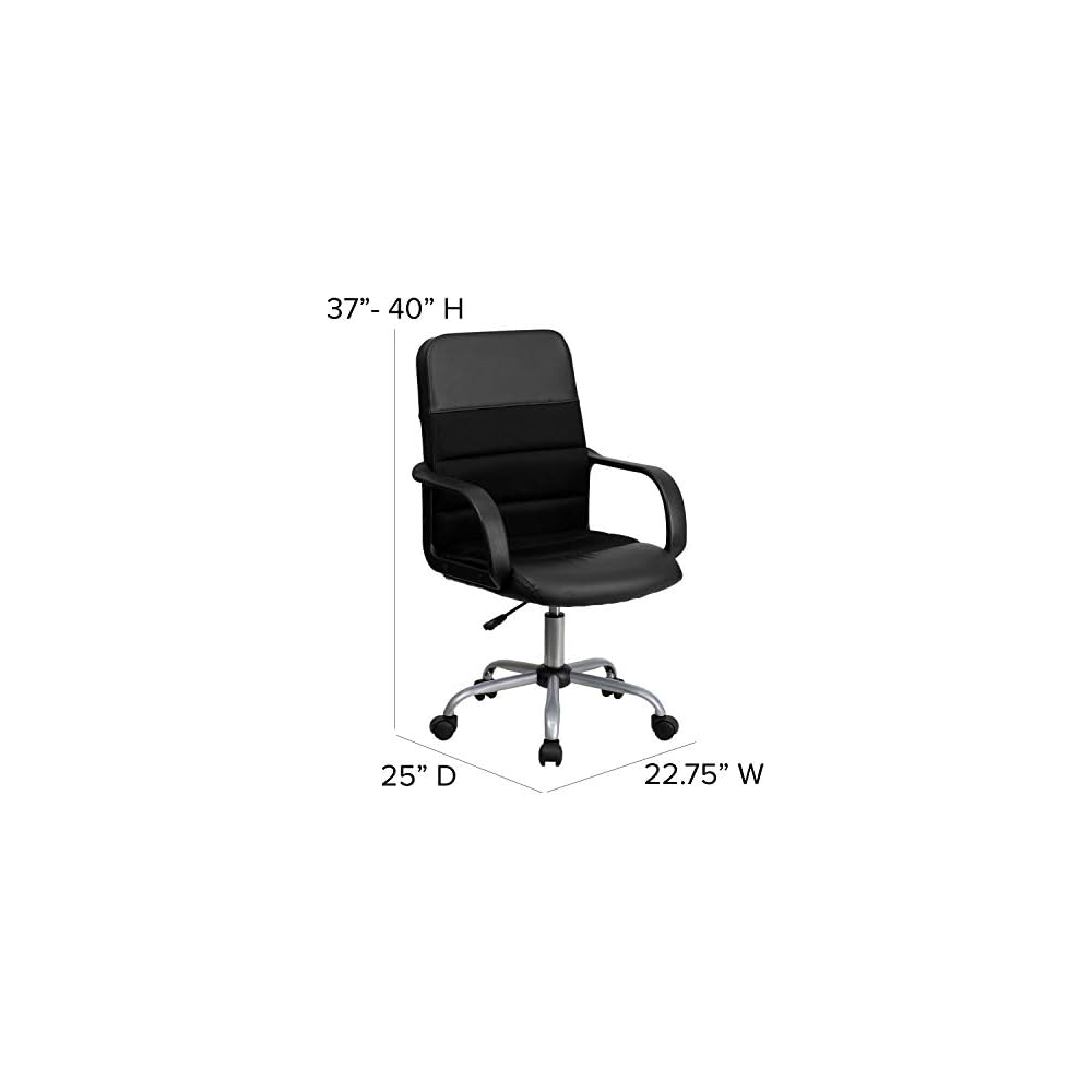 Emma + Oliver Mid-Back Black Mesh Executive Office Chair with Arms