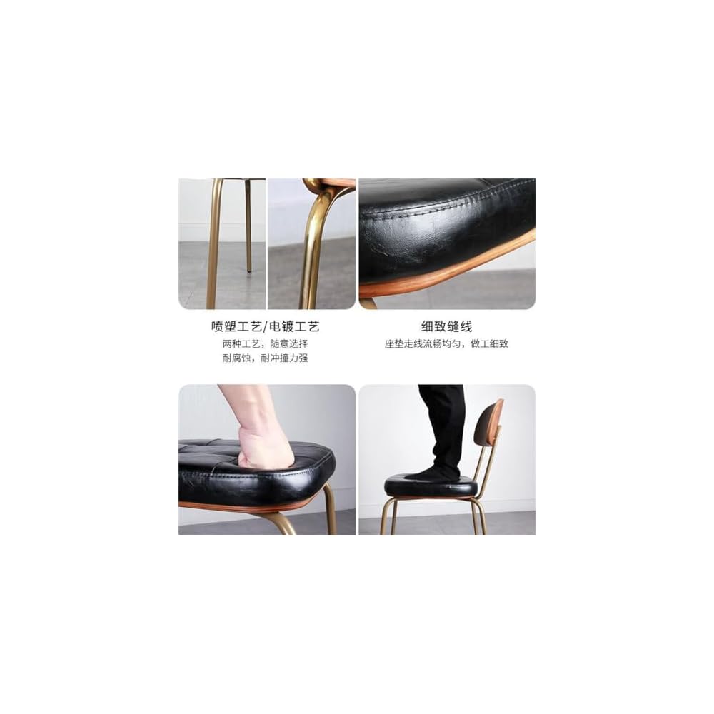 Industrial American Household Retro Iron Soft Package Backrest Armchair Restaurant Bar Chair(D)