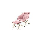 Hexagon Foldable Living Room Chair, Saucer Chair for Adults, Comfy Bedroom Lounge Chair, Moon Chair, Lazy Folding Chair for Dorm Rooms(Ottoman-Pink)
