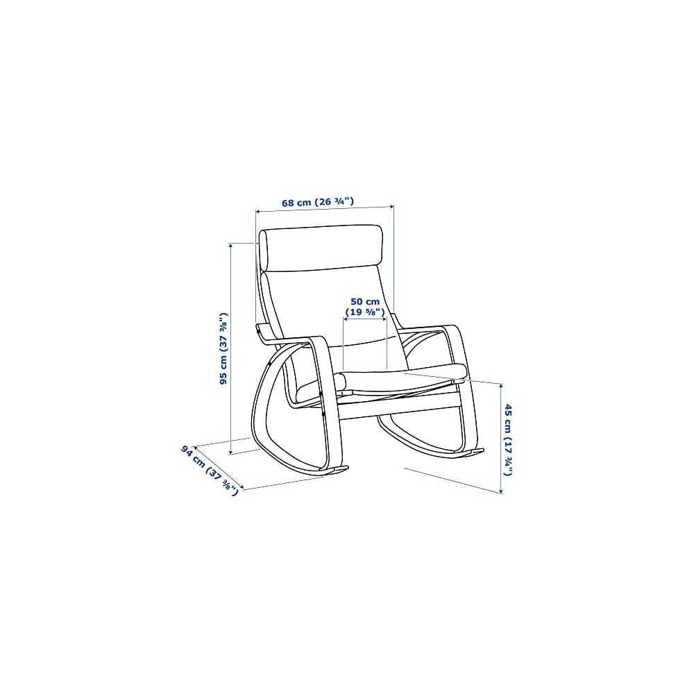 ProTuning POÄNG Rocking-chair, brown/Hillared dark blue
