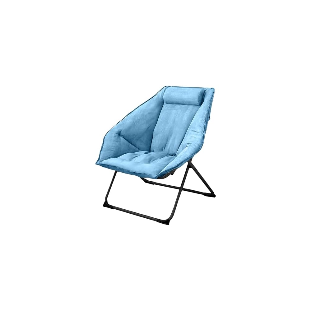 Hexagon Foldable Living Room Chair, Saucer Chair for Adults, Comfy Bedroom Lounge Chair, Moon Chair, Lazy Folding Chair for Dorm Rooms(Ottoman-Pink)