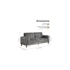 Tbfit 85" Corduroy Couch for Living Room, 3 Seater Mid Century Modern Sofa with Spring Cusions & Extra Deep Seat for Bedroom, Small Comfy Upholstered Couches Easy Assembly with Solid Wood Legs, Grey