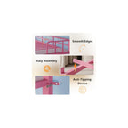 Bonnlo Metal Triple Bunk Bed Twin Over Twin Over Twin,3 Bunk Beds with Shelves for Kids,Teens and Adults, Detachable 3 Person Bed, No Box Spring Needed,Pink