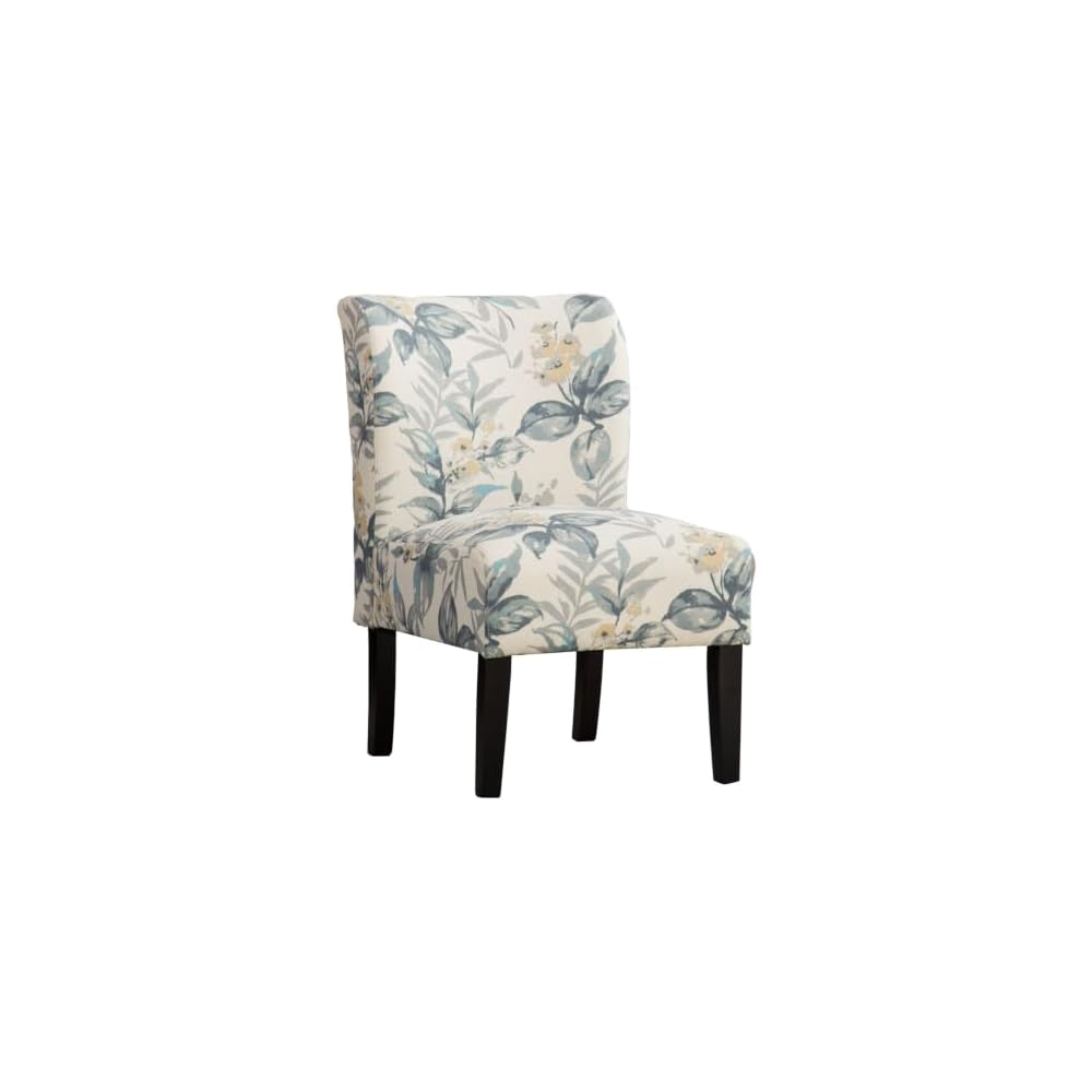 Roundhill Furniture Capa Print Fabric Armless Contemporary Accent Chair, Script