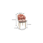 Pink Makeup Vanity Chair with Metal Legs, Backrest, Comfortable Seating for Living Room, Makeup Room, Beauty Salon, Stylish Decor, Modern Design