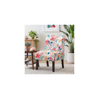 Roundhill Furniture Capa Print Fabric Armless Contemporary Accent Chair, Script