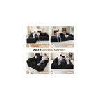 HABUTWAY 94" L-Shape Modular Sectional Sofa Couch for Living Room, No Assembly Required, Boneless Couch with Deep Seat for Living Room Bedroom, No Assembly Required (Black,Left)