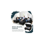 Leather L-Shaped Couch Set, 97.5"L x 69.5"W Sectional Sofas Black