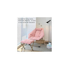 Hexagon Foldable Living Room Chair, Saucer Chair for Adults, Comfy Bedroom Lounge Chair, Moon Chair, Lazy Folding Chair for Dorm Rooms(Ottoman-Pink)