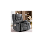 Rocker Recliner Chair with Massage and Heat, Nursery Rocking Chairs for Living Room, Comfy Relining Chair with Cup Holders, USB Charge Port, Side Pockets, Ergonomic Single Sofa, Blue