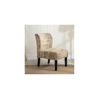 Roundhill Furniture Capa Print Fabric Armless Contemporary Accent Chair, Script