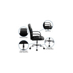 Emma + Oliver Mid-Back Black Mesh Executive Office Chair with Arms