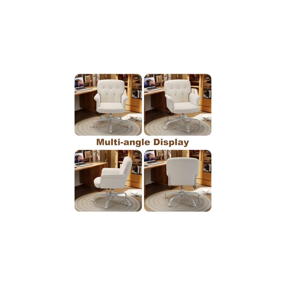 Teddy Velvet Office Chair, White