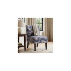 Roundhill Furniture Capa Print Fabric Armless Contemporary Accent Chair, Script