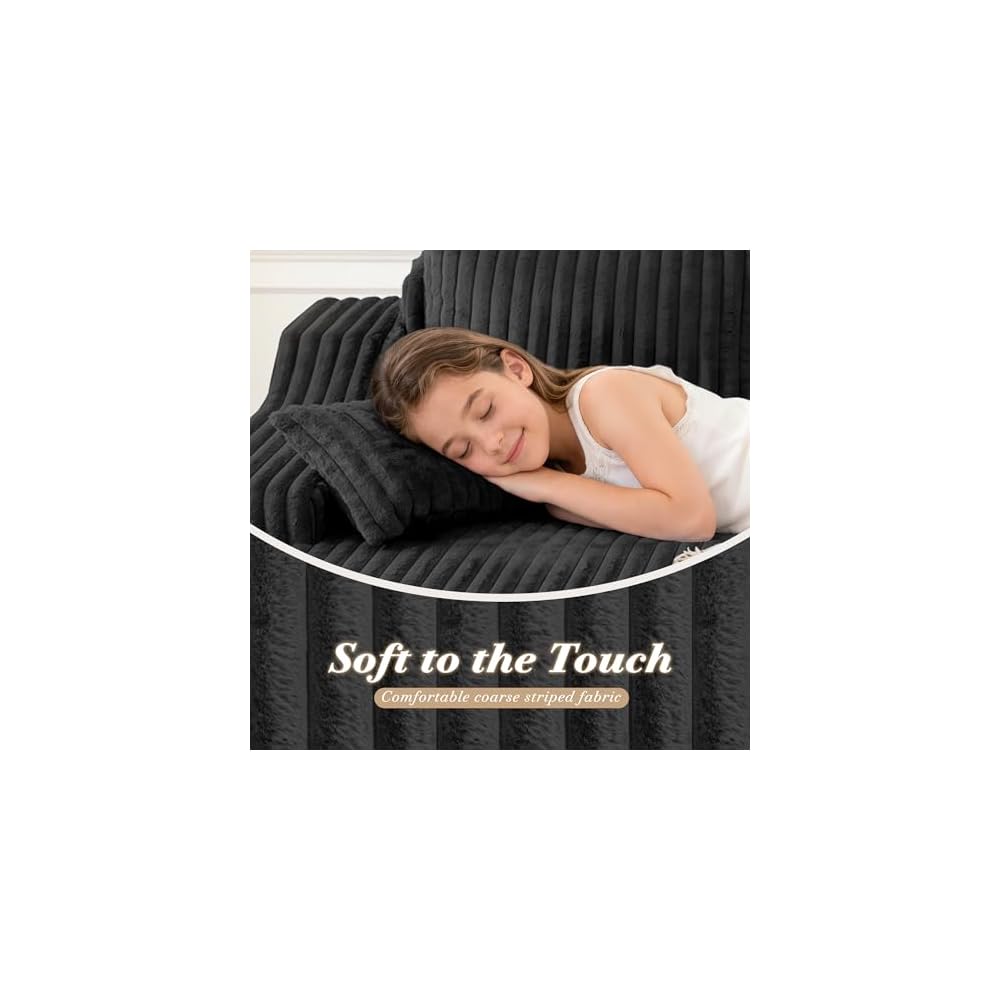 HABUTWAY 94" L-Shape Modular Sectional Sofa Couch for Living Room, No Assembly Required, Boneless Couch with Deep Seat for Living Room Bedroom, No Assembly Required (Black,Left)