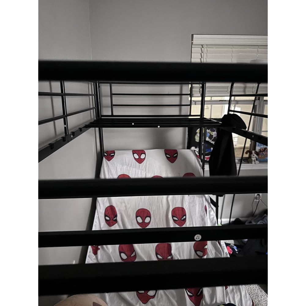 Bonnlo Metal Triple Bunk Bed Twin Over Twin Over Twin,3 Bunk Beds with Shelves for Kids,Teens and Adults, Detachable 3 Person Bed, No Box Spring Needed,Pink