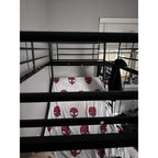 Bonnlo Metal Triple Bunk Bed Twin Over Twin Over Twin,3 Bunk Beds with Shelves for Kids,Teens and Adults, Detachable 3 Person Bed, No Box Spring Needed,Pink