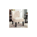Roundhill Furniture Capa Print Fabric Armless Contemporary Accent Chair, Script
