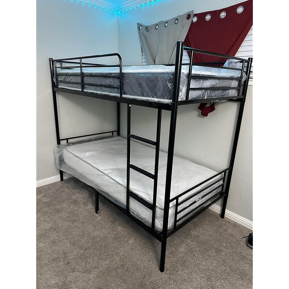 Bonnlo Metal Triple Bunk Bed Twin Over Twin Over Twin,3 Bunk Beds with Shelves for Kids,Teens and Adults, Detachable 3 Person Bed, No Box Spring Needed,Pink