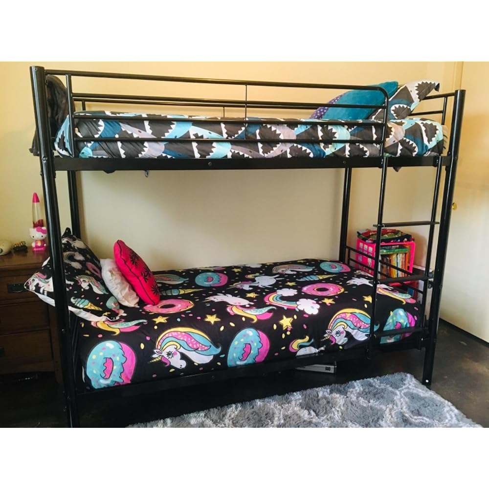 Bonnlo Metal Triple Bunk Bed Twin Over Twin Over Twin,3 Bunk Beds with Shelves for Kids,Teens and Adults, Detachable 3 Person Bed, No Box Spring Needed,Pink