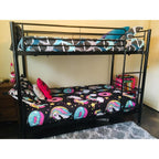 Bonnlo Metal Triple Bunk Bed Twin Over Twin Over Twin,3 Bunk Beds with Shelves for Kids,Teens and Adults, Detachable 3 Person Bed, No Box Spring Needed,Pink