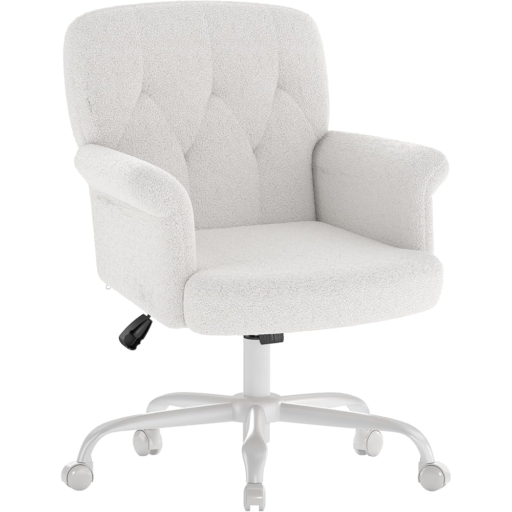 Teddy Velvet Office Chair, White