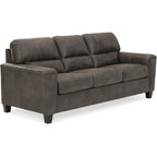 Signature Design by Ashley Navi Faux Leather Queen Sleeper Sofa Bed, Gray