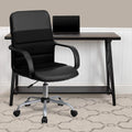 Emma + Oliver Mid-Back Black Mesh Executive Office Chair with Arms