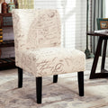 Roundhill Furniture Capa Print Fabric Armless Contemporary Accent Chair, Script